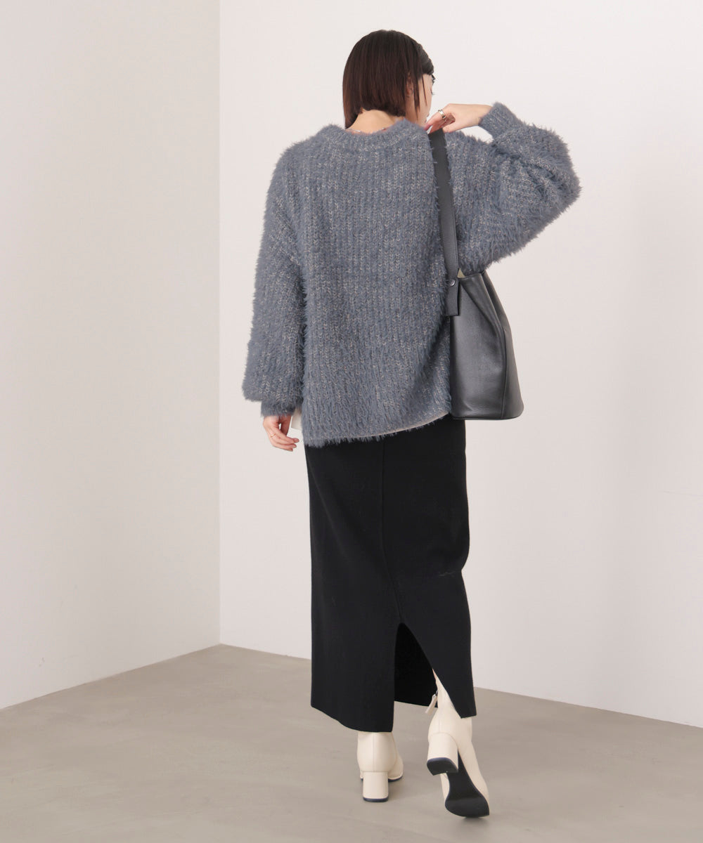 シャギーミックスニットプルオーバー