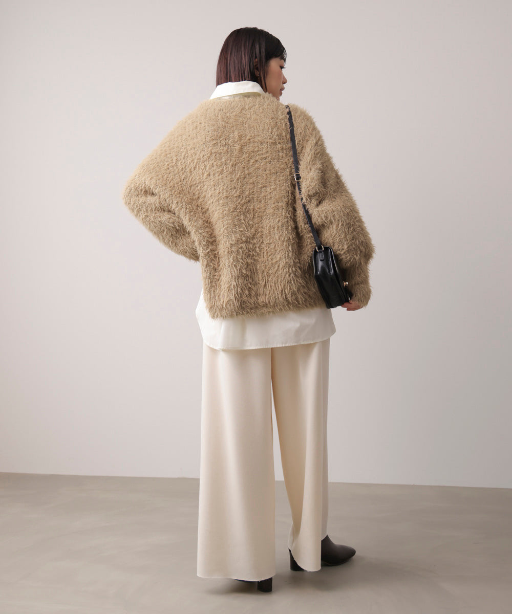 シャギーミックスニットプルオーバー