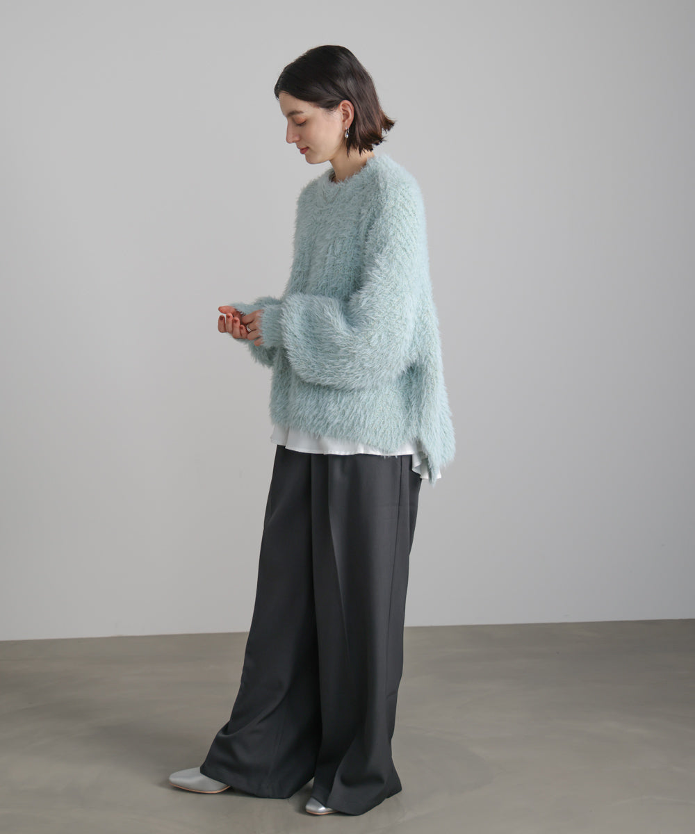 シャギーミックスニットプルオーバー