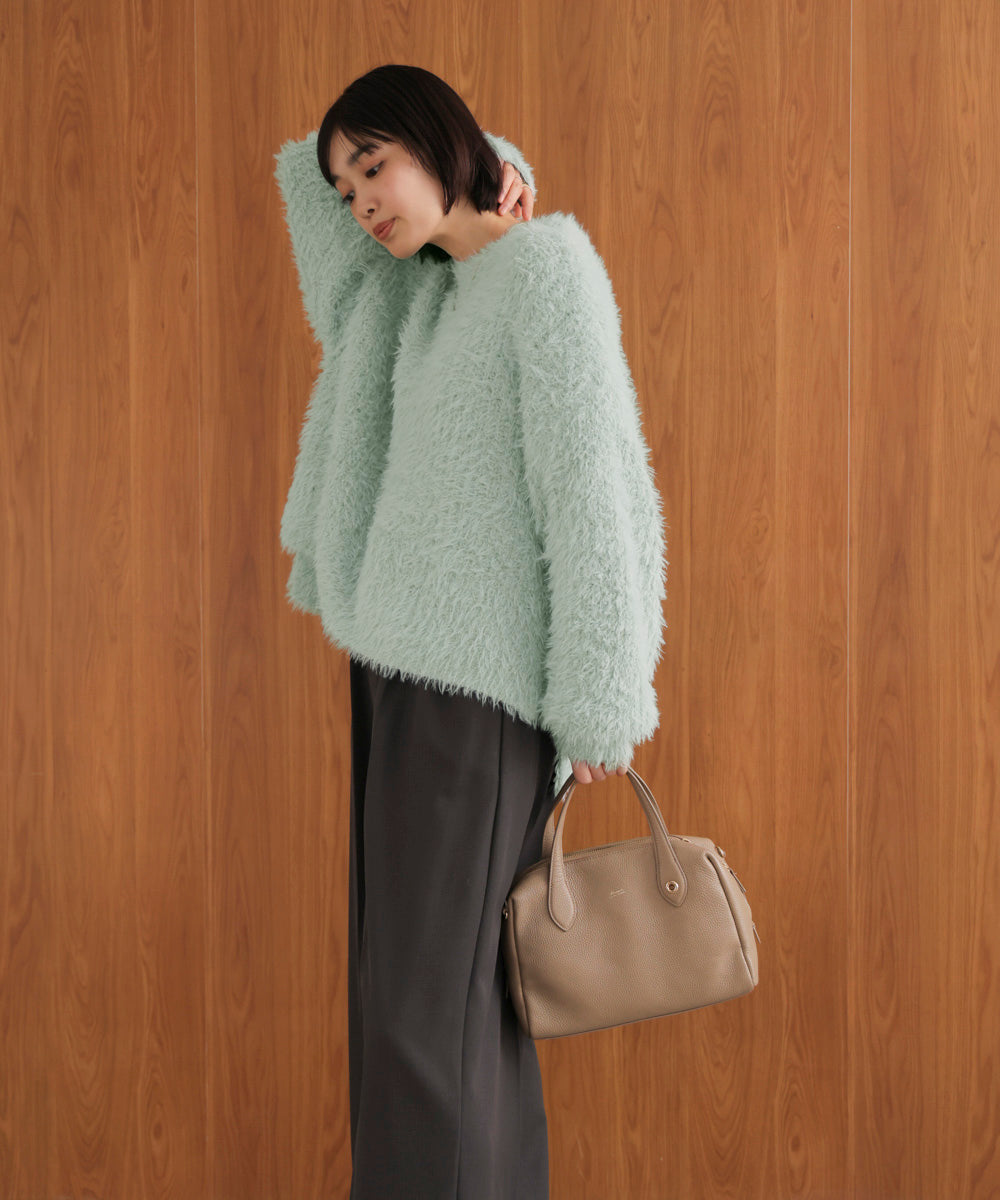 シャギーミックスニットプルオーバー