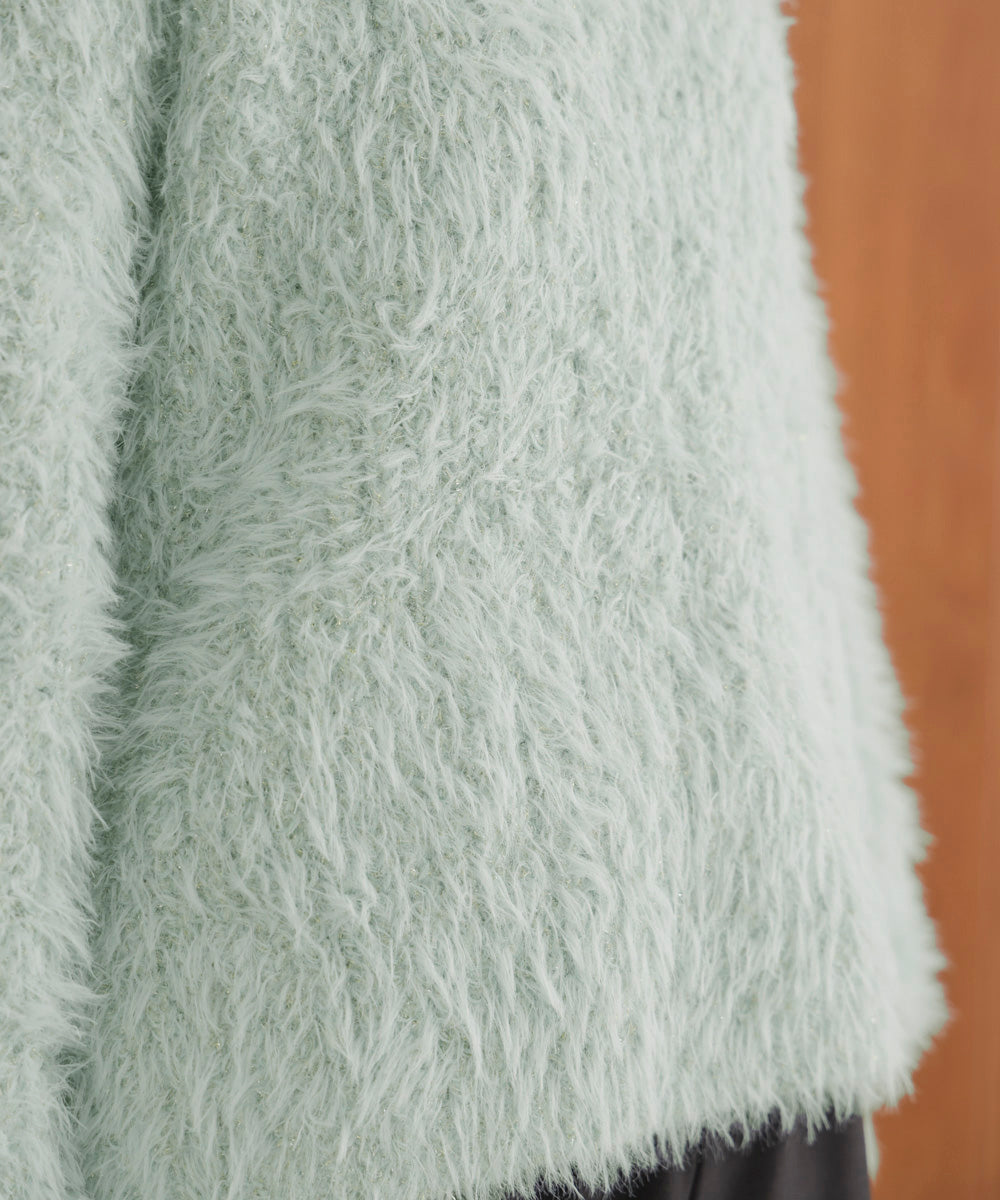 シャギーミックスニットプルオーバー