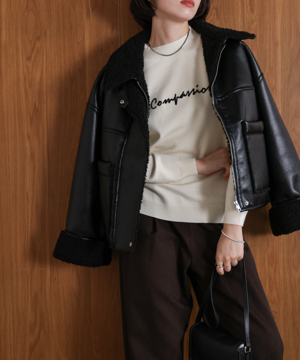 刺しゅうロゴニットプルオーバー