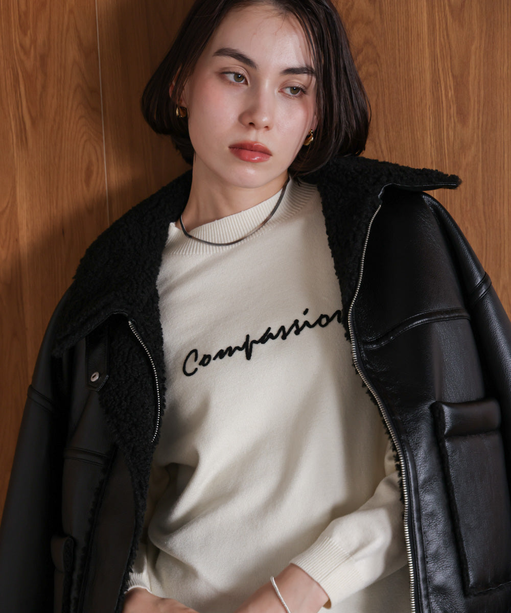 刺しゅうロゴニットプルオーバー