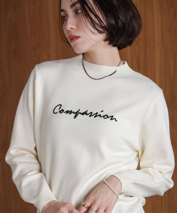 刺しゅうロゴニットプルオーバー