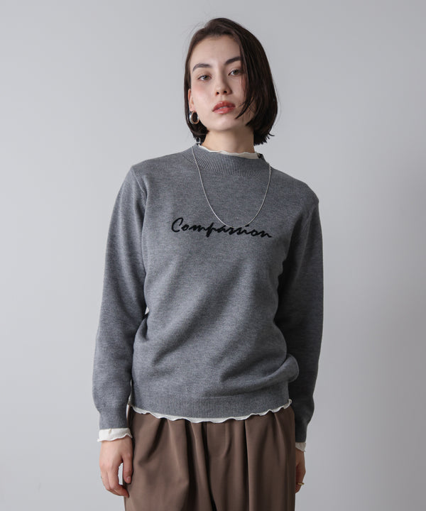 刺しゅうロゴニットプルオーバー