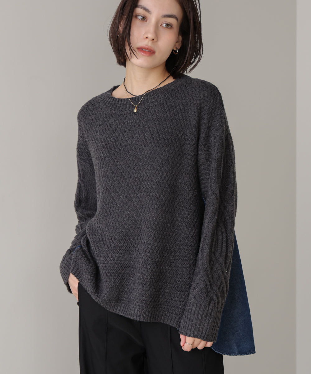 デニムコンビAラインニット