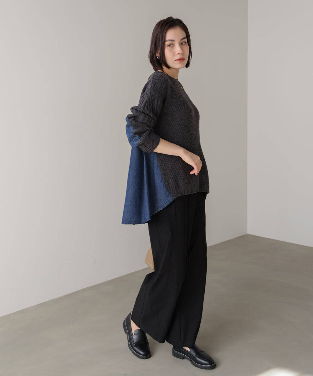 デニムコンビAラインニット