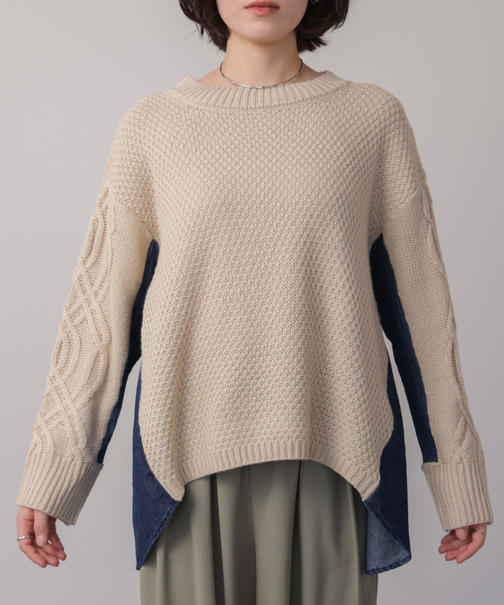 デニムコンビAラインニット