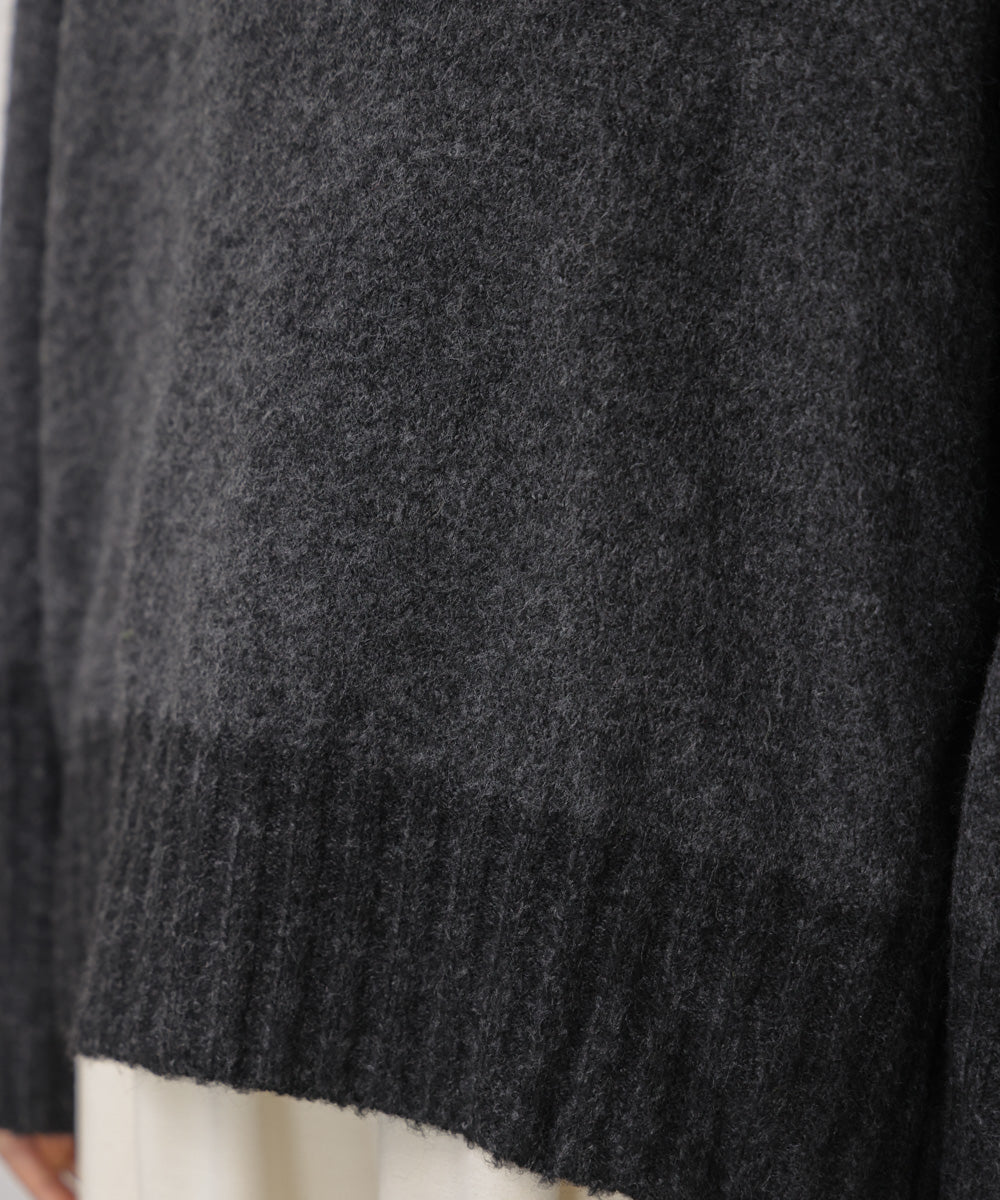 MIX配色ストレッチニットプルオーバー