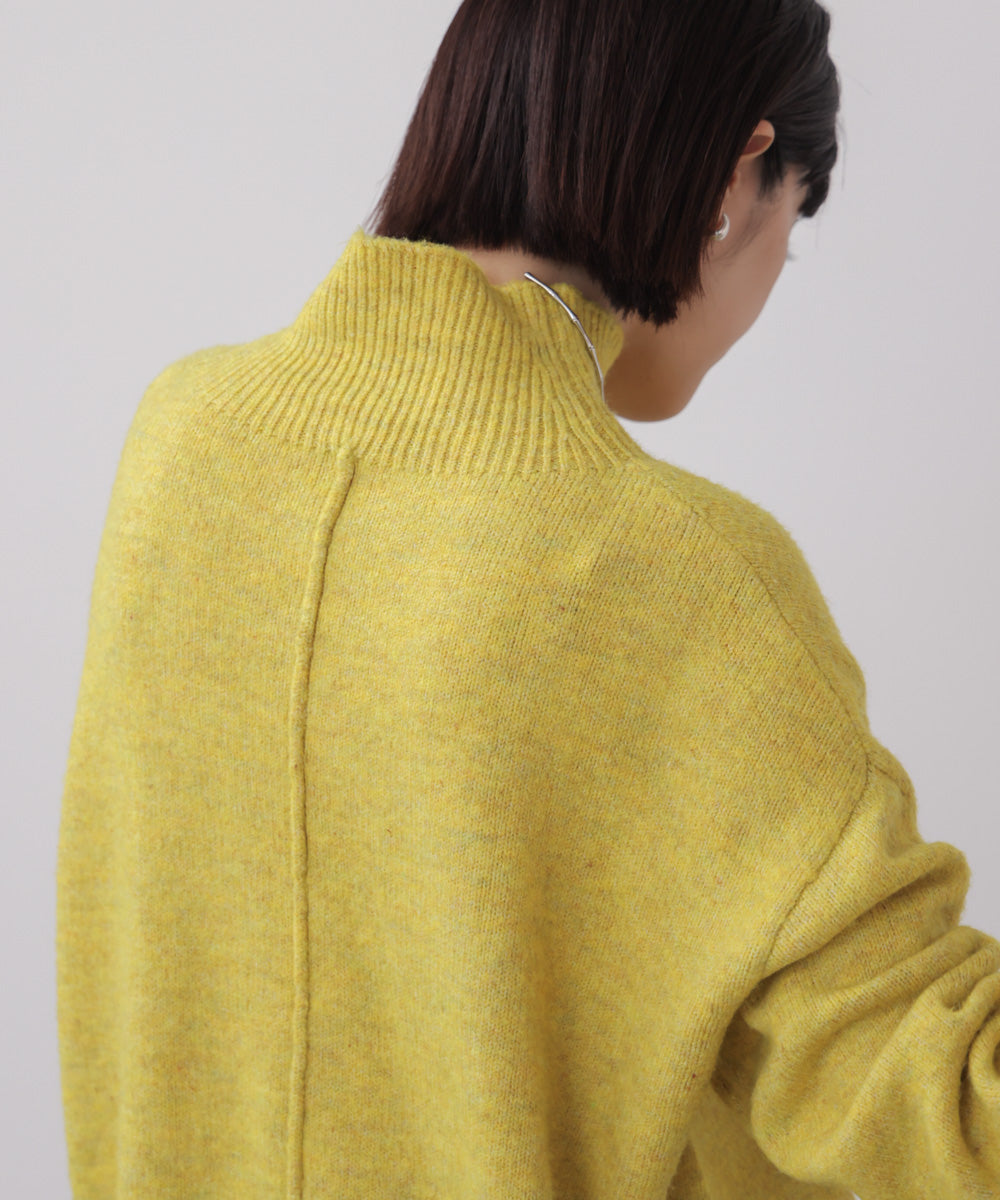 MIX配色ストレッチニットプルオーバー