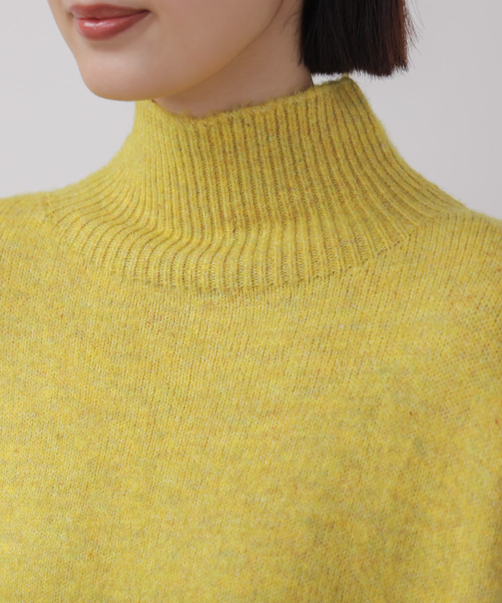 MIX配色ストレッチニットプルオーバー