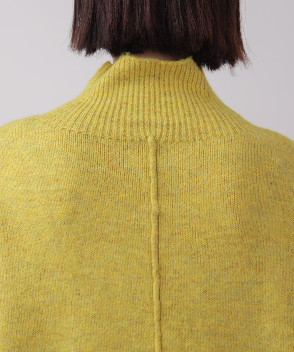 MIX配色ストレッチニットプルオーバー