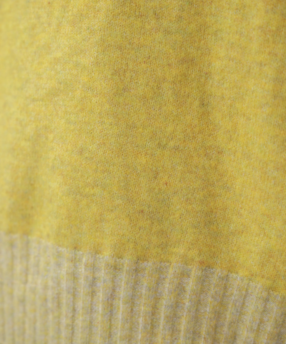 MIX配色ストレッチニットプルオーバー