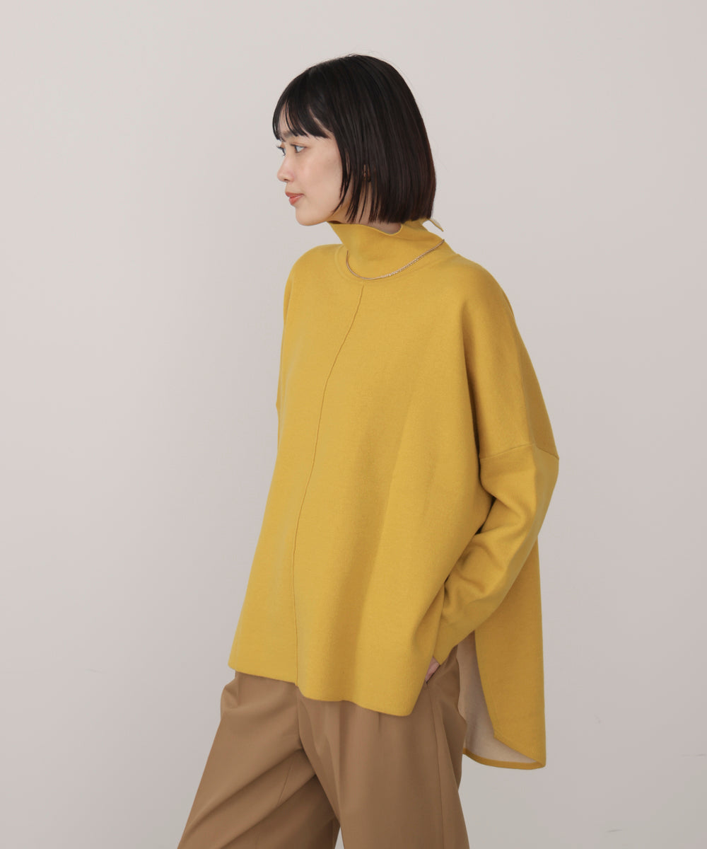 【リバーシブル】Wフェイスポンチョ風ニット