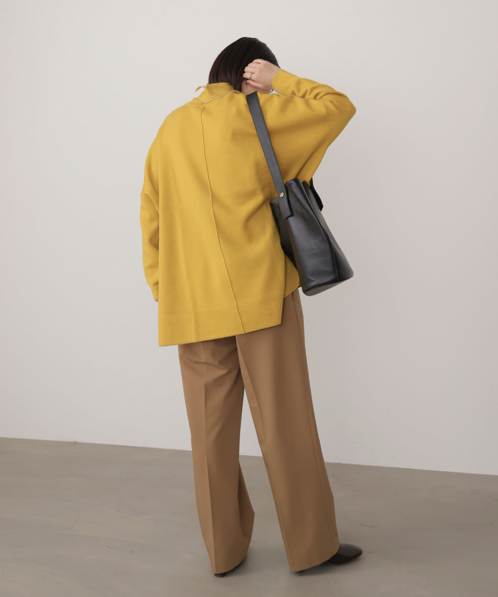 【リバーシブル】Wフェイスポンチョ風ニット