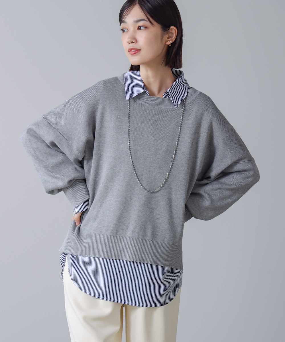 ゆるニットセットレイヤードプルオーバー