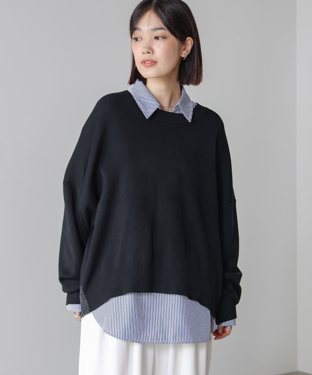 ゆるニットセットレイヤードプルオーバー