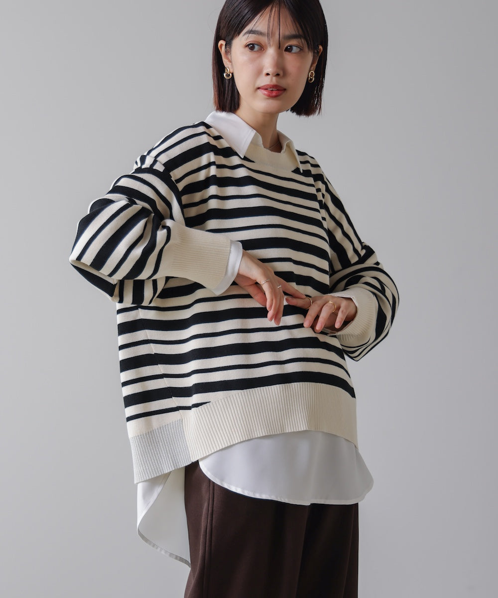 ゆるニットセットレイヤードプルオーバー