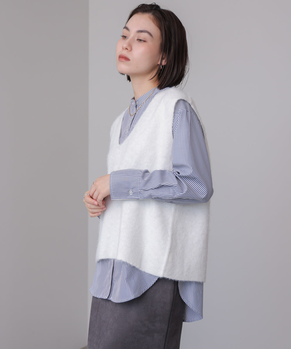 ケガキニットベストレイヤード