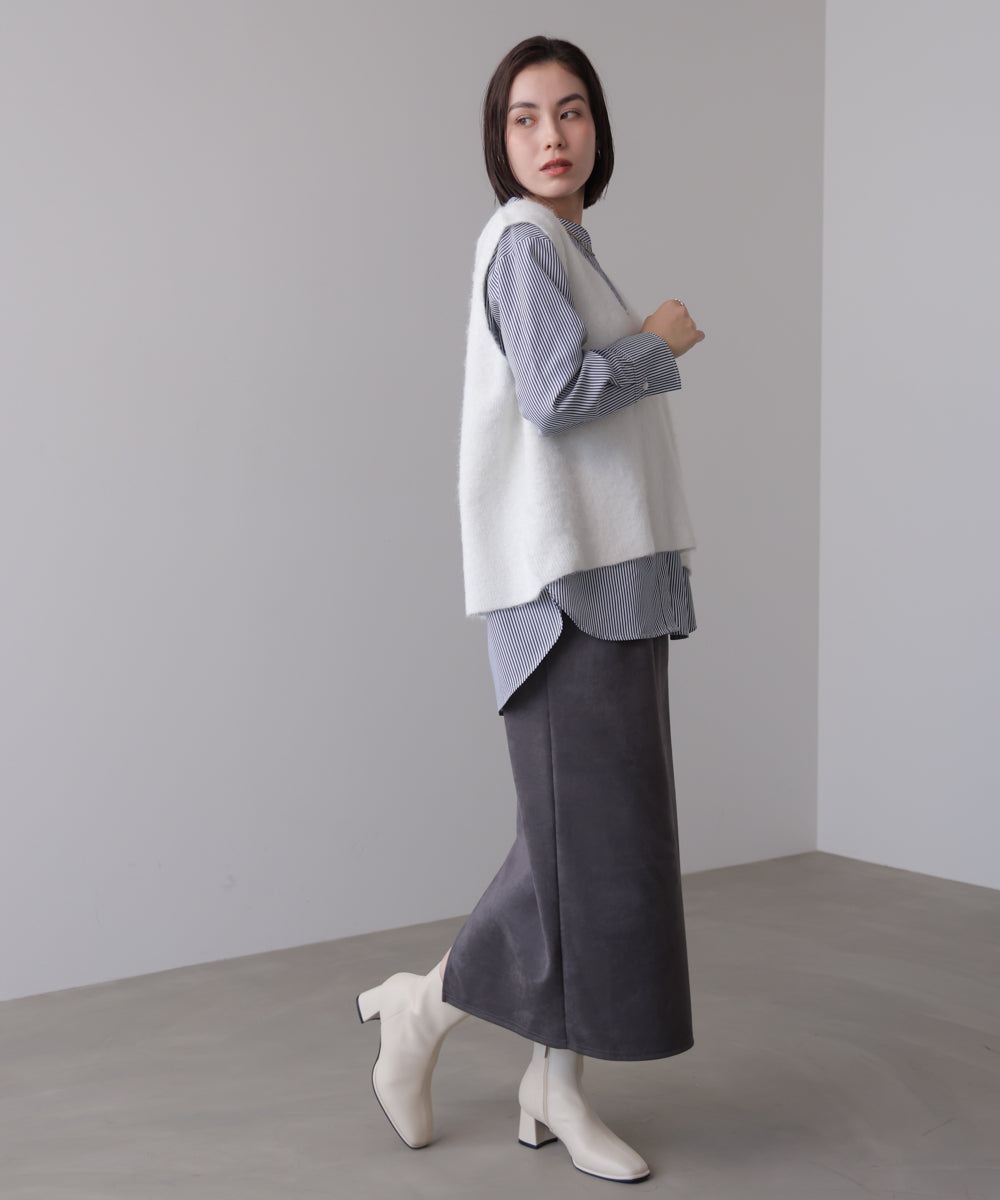 ケガキニットベストレイヤード