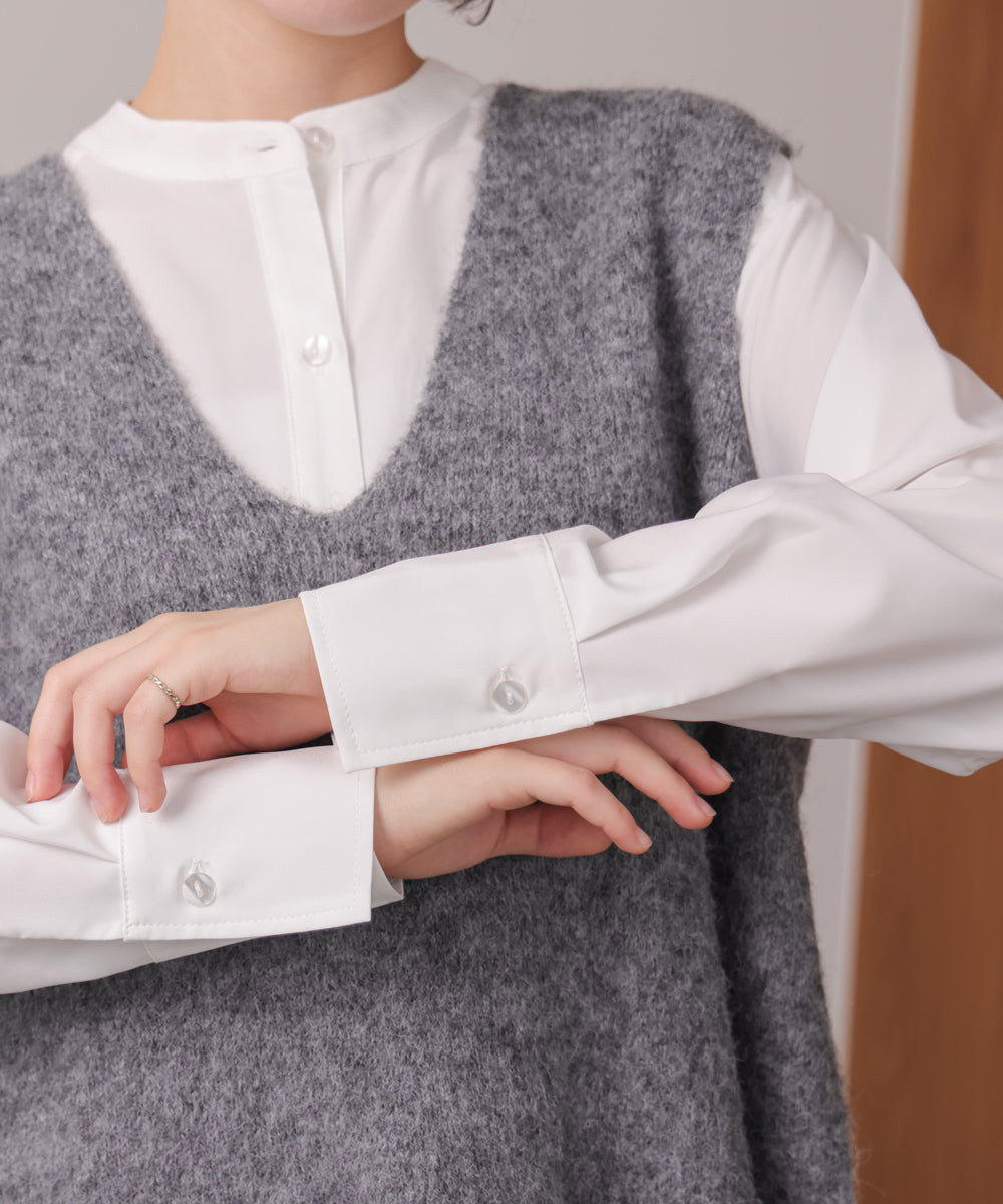 ケガキニットベストレイヤード