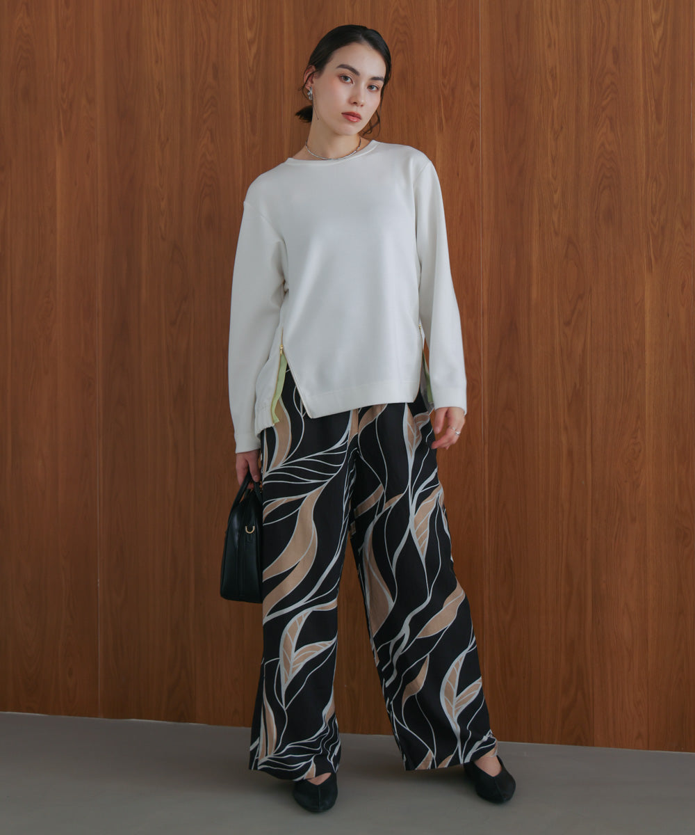 シルキーダンボールサイドファスナープルオーバー