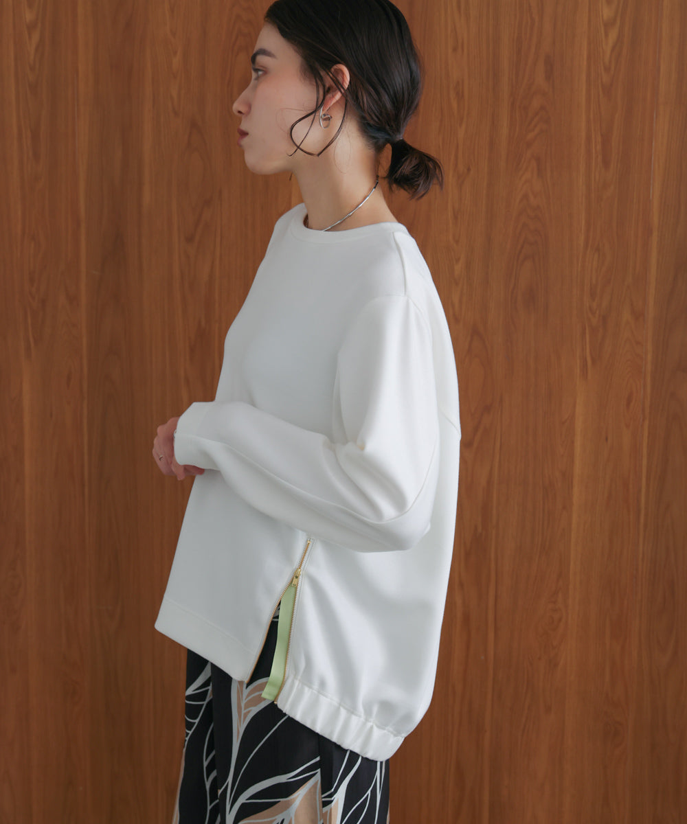 シルキーダンボールサイドファスナープルオーバー