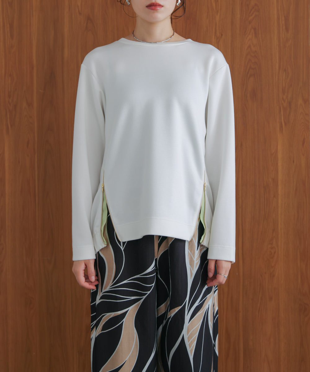 シルキーダンボールサイドファスナープルオーバー