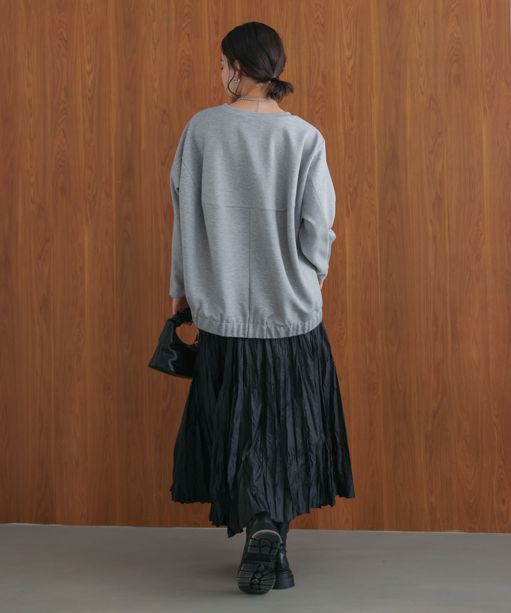 シルキーダンボールサイドファスナープルオーバー