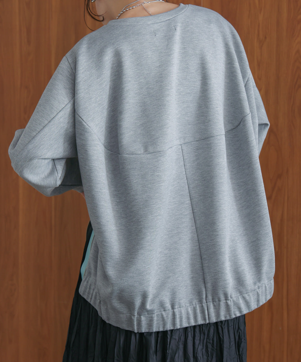 シルキーダンボールサイドファスナープルオーバー