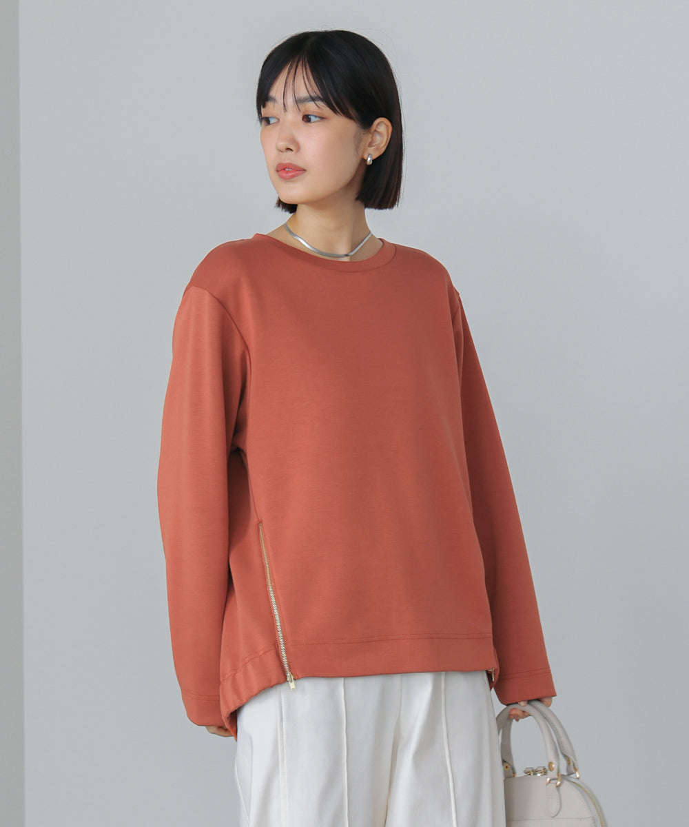 シルキーダンボールサイドファスナープルオーバー