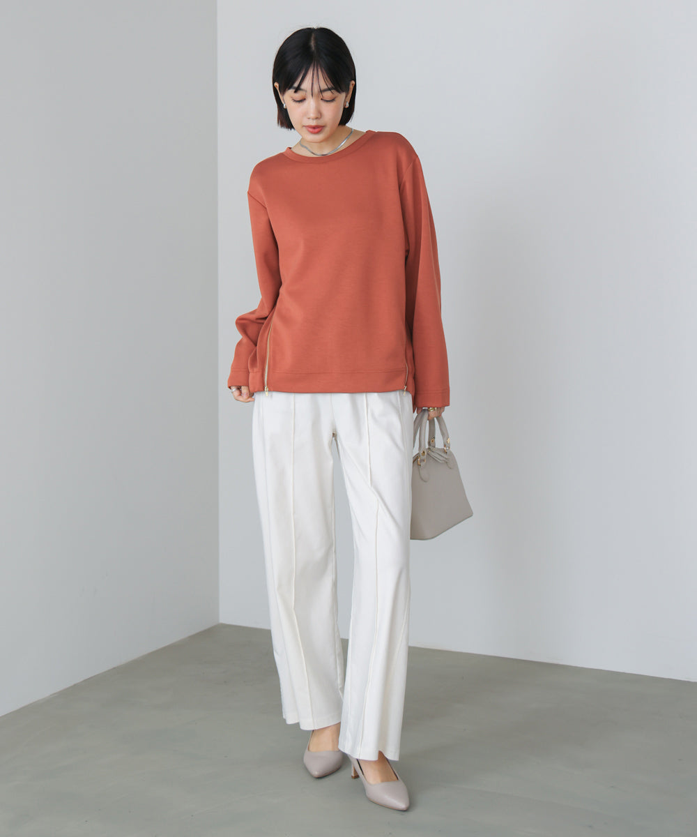 シルキーダンボールサイドファスナープルオーバー