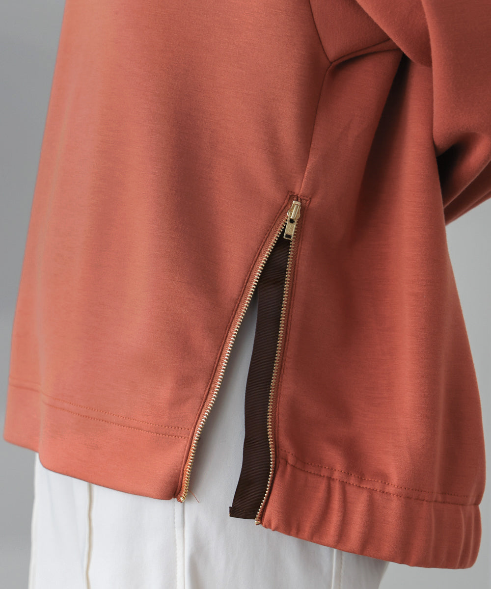 シルキーダンボールサイドファスナープルオーバー