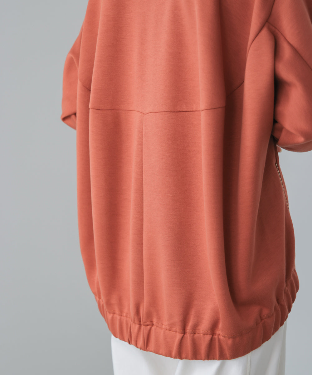 シルキーダンボールサイドファスナープルオーバー