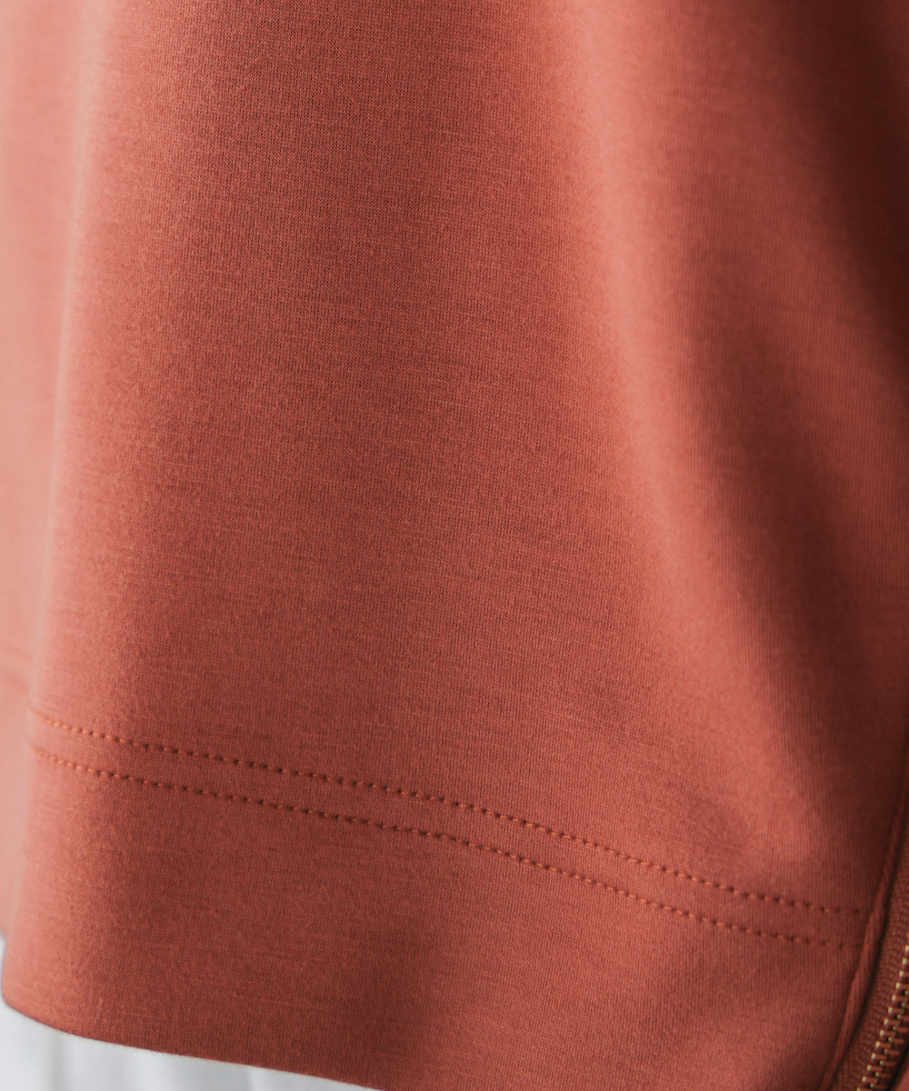 シルキーダンボールサイドファスナープルオーバー