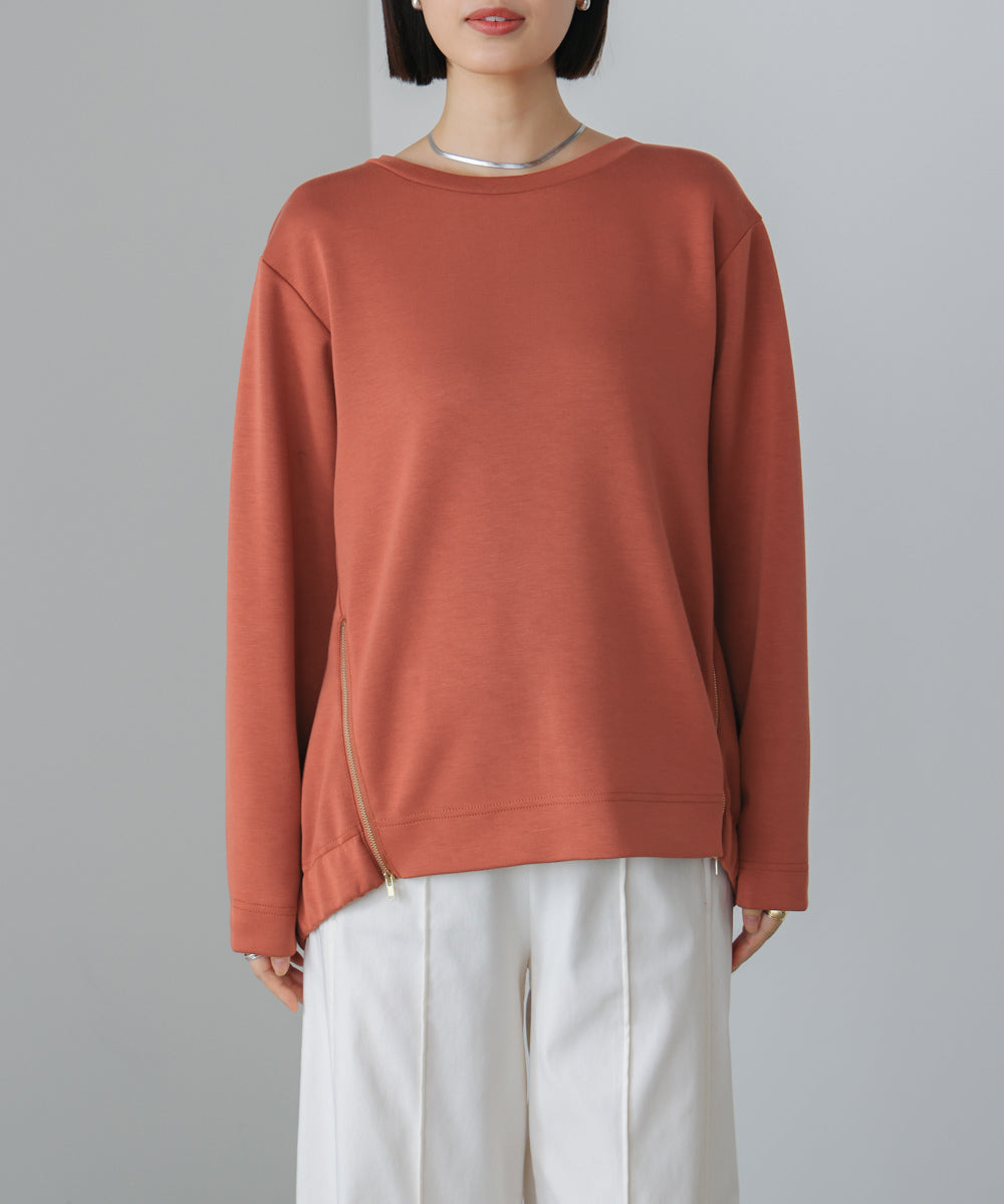 シルキーダンボールサイドファスナープルオーバー