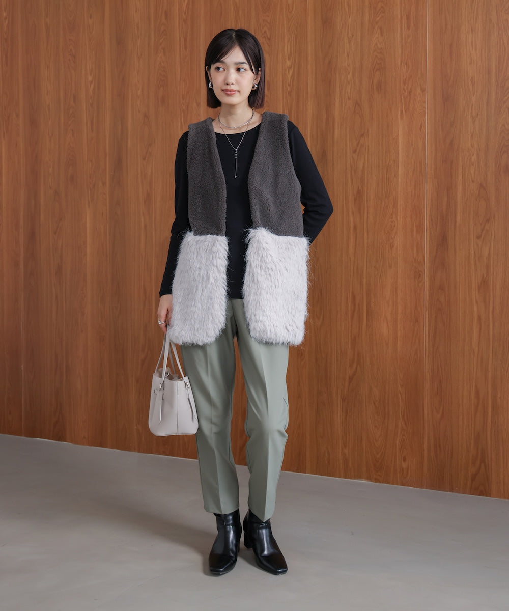 【WEB限定】ボア×ファーニットベスト