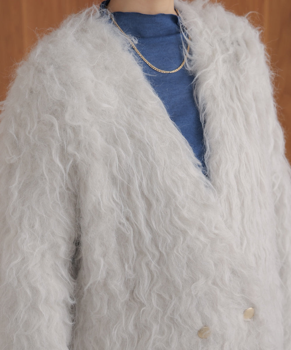 ウェーブシャギーニットジャケット