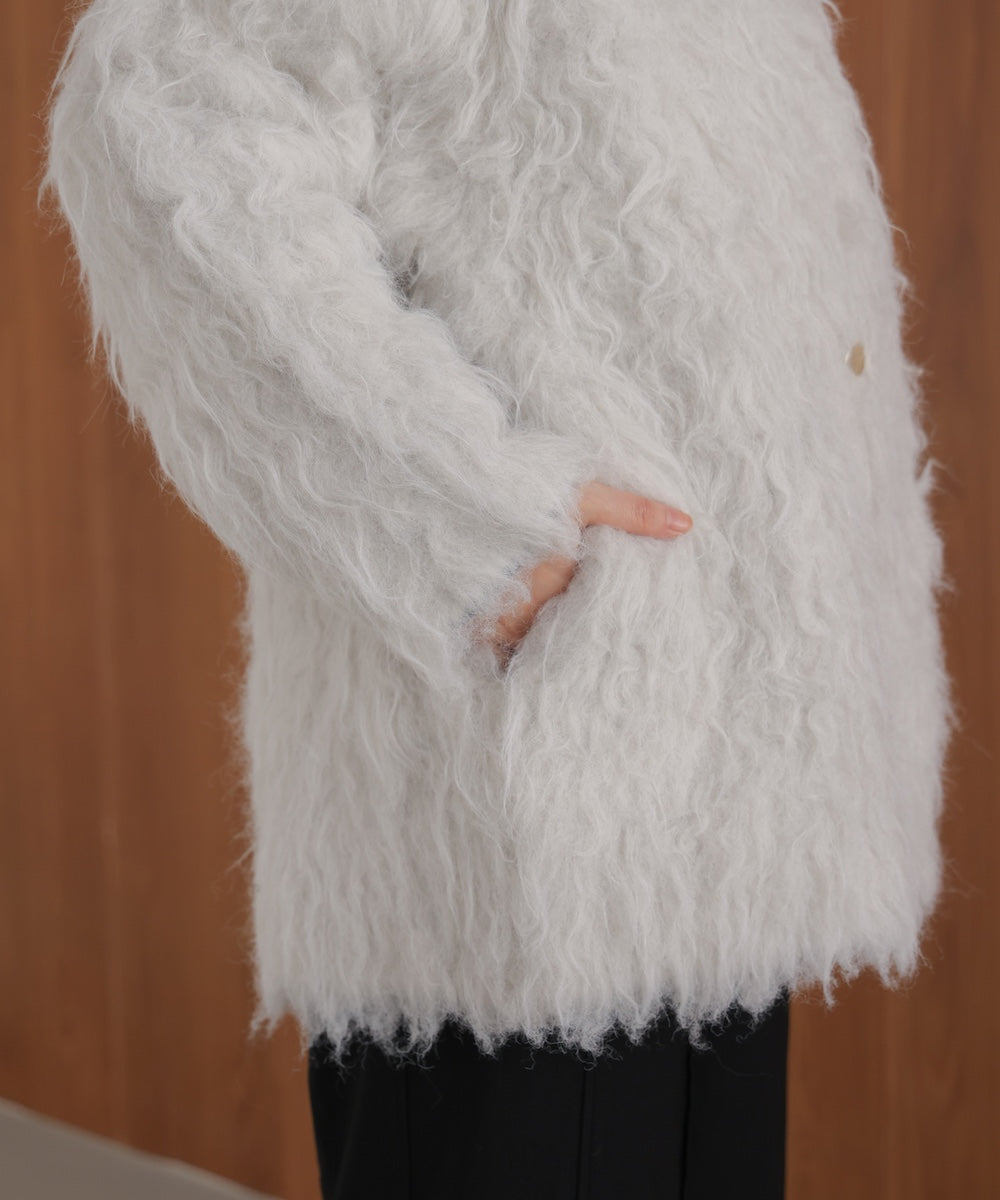 ウェーブシャギーニットジャケット