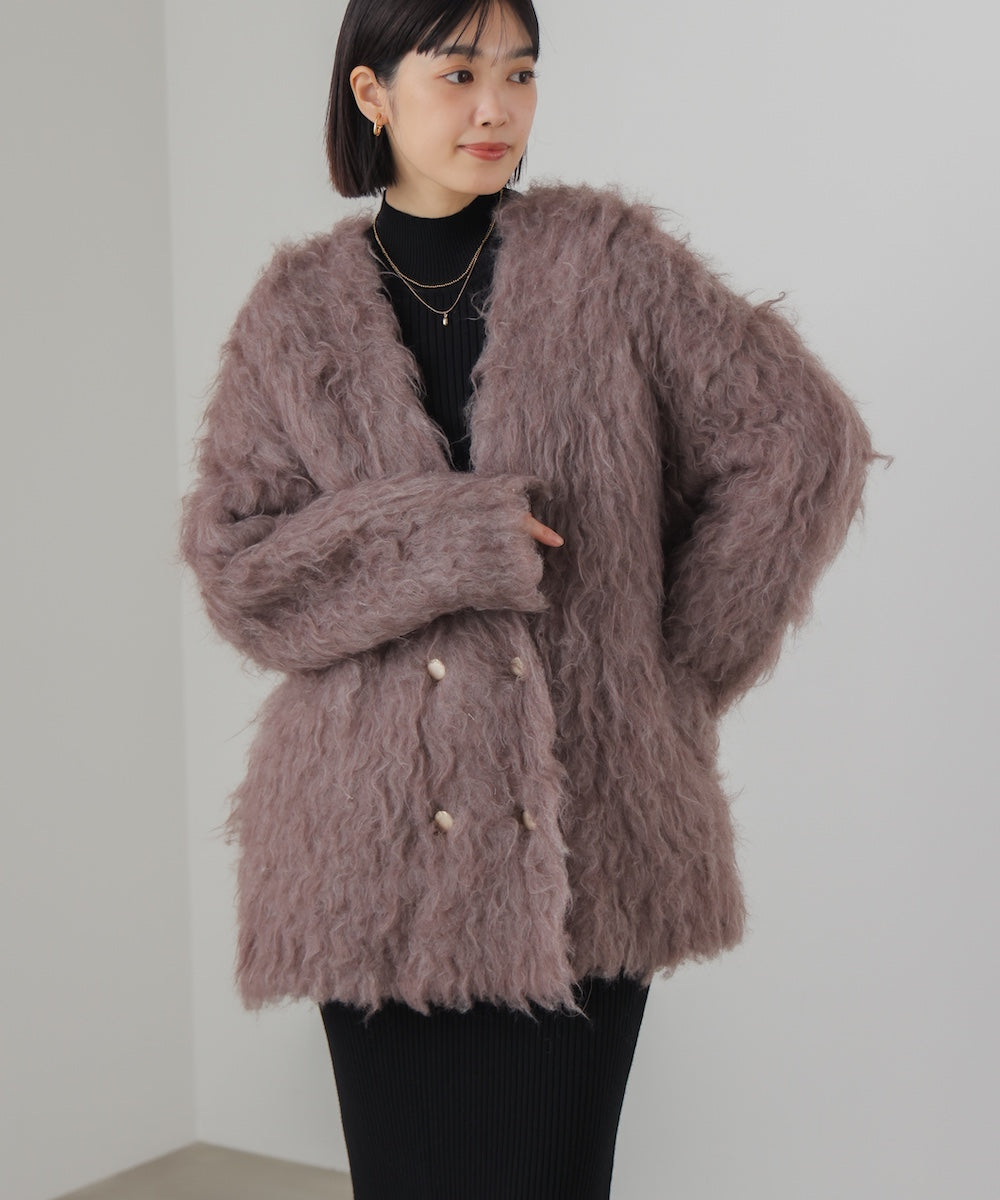 ウェーブシャギーニットジャケット