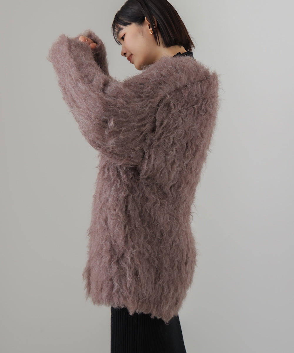 ウェーブシャギーニットジャケット