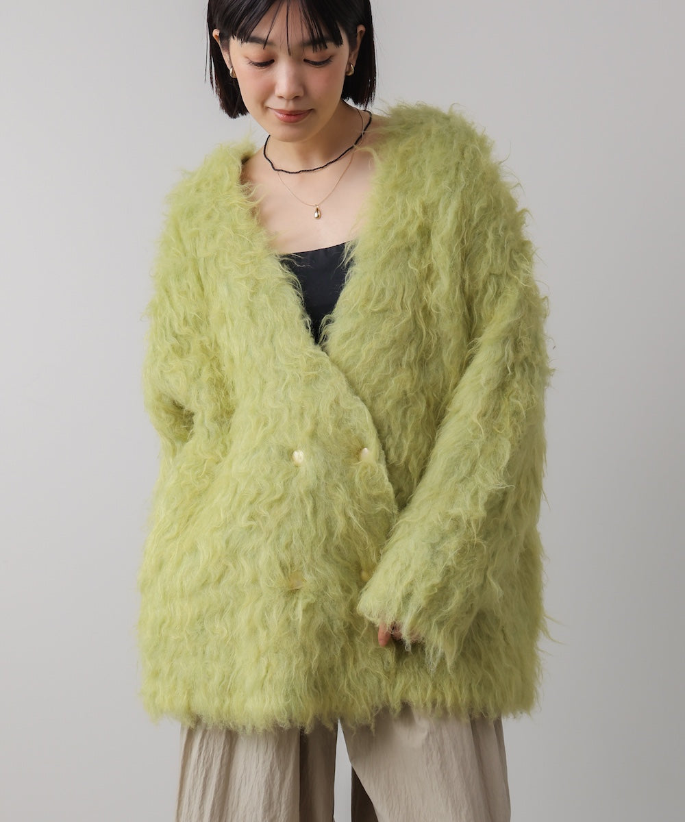 ウェーブシャギーニットジャケット