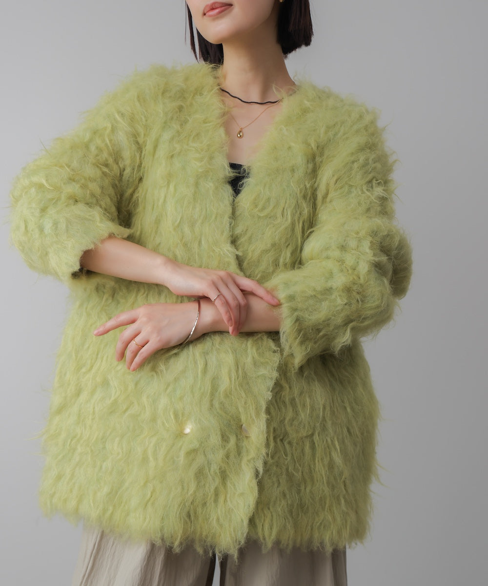 ウェーブシャギーニットジャケット