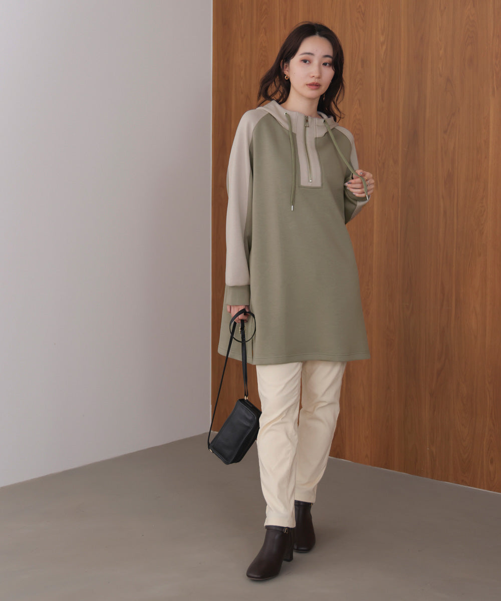 シルキーダンボールバイカラーチュニック