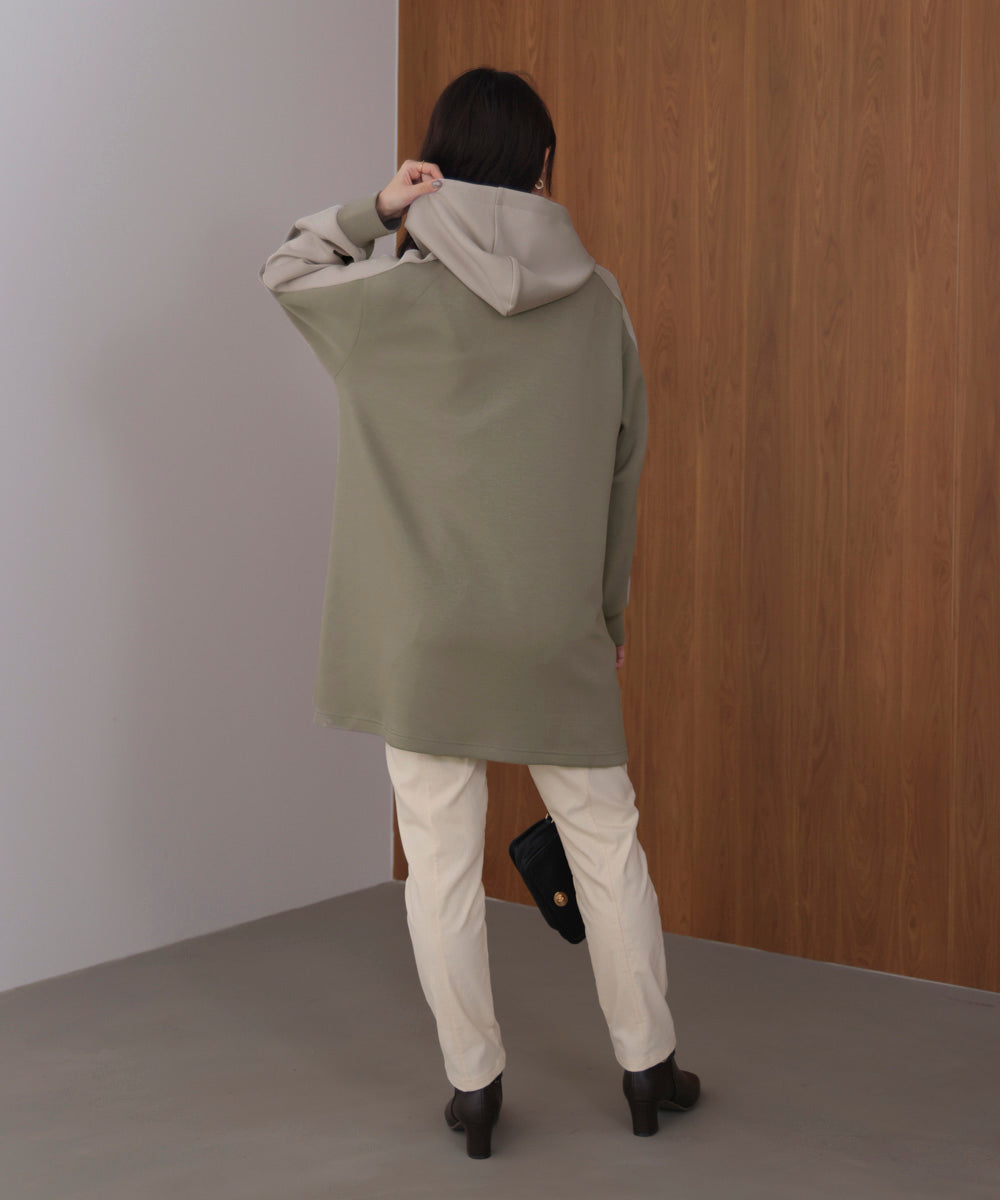 シルキーダンボールバイカラーチュニック