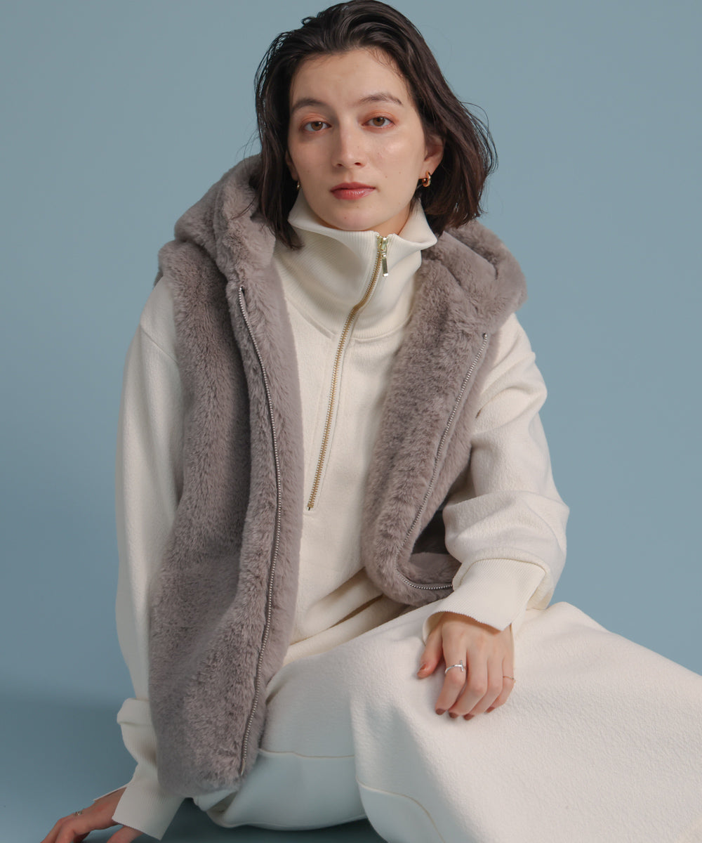 フェイクシープフード付ファーベスト