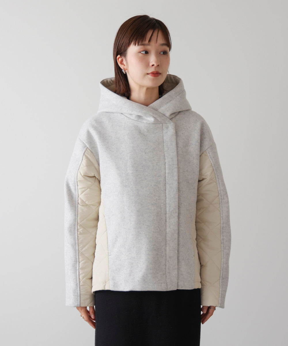 メルトン中綿切替フードZIPコート