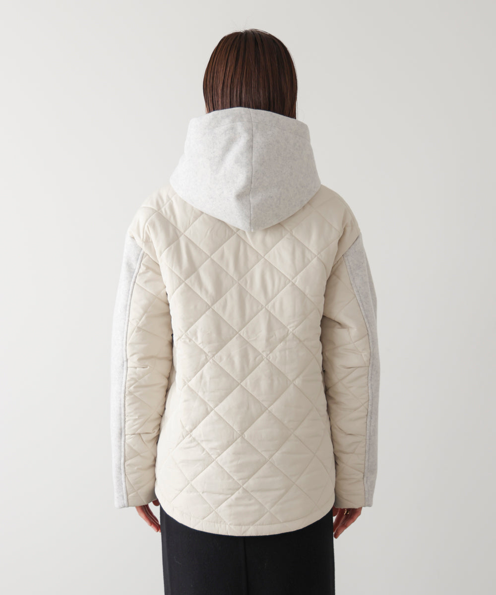 メルトン中綿切替フードZIPコート