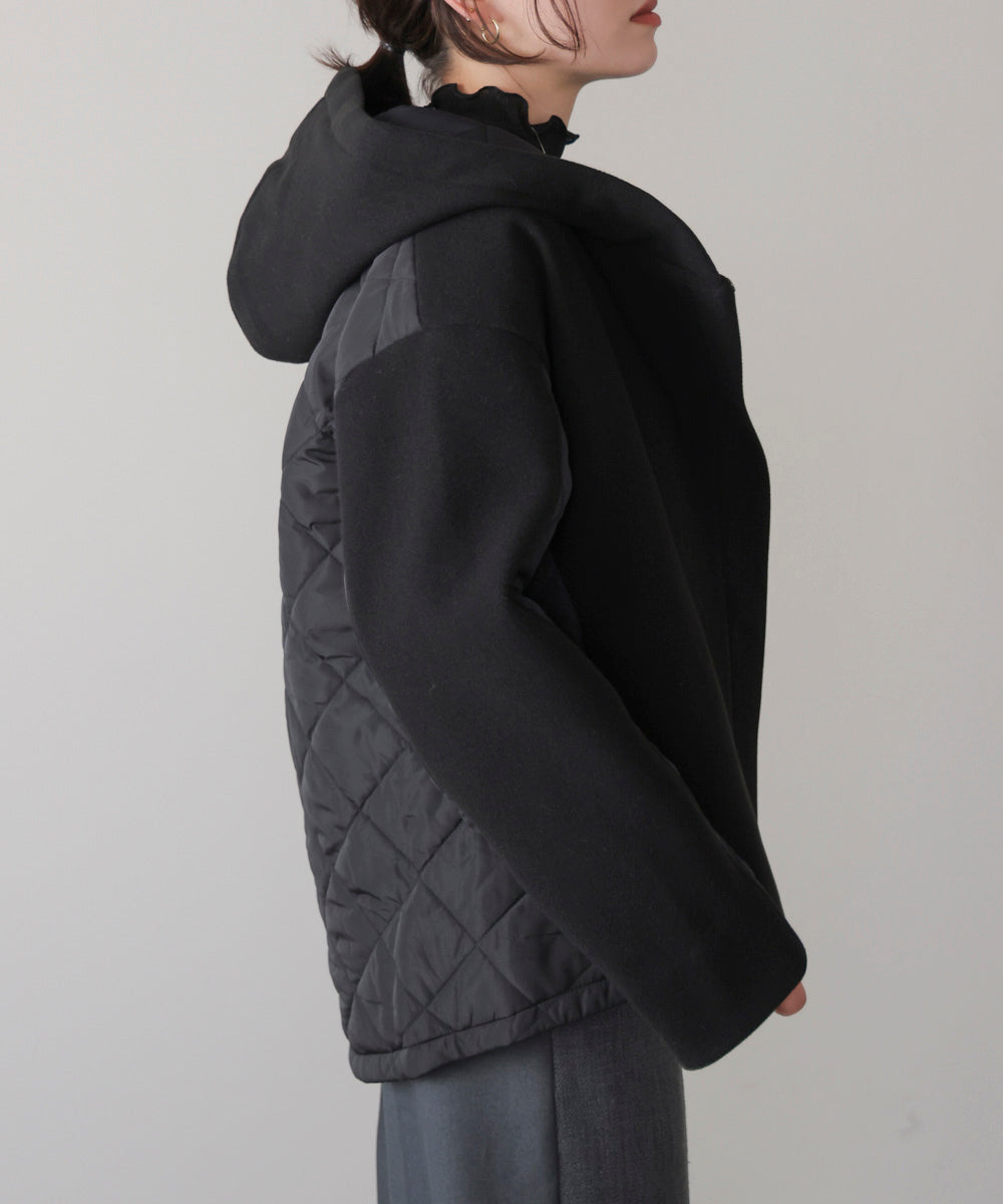 メルトン中綿切替フードZIPコート