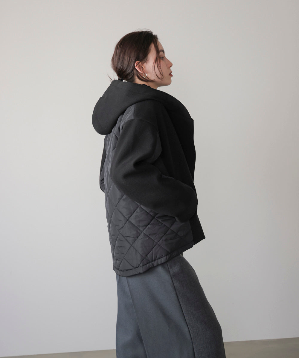 メルトン中綿切替フードZIPコート